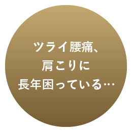 ツライ腰痛、肩こりに長年困っている…